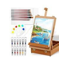 Без бренда «Набор подарочный «Две картинки» 27 предметов: этюдник 35 см из бука, краски акрил 12x12 мл, 2 холста 22x30 на мдф, 10 кистей, мастихин, палитра» в Калининграде в интернет-магазине Без бренда «Набор подарочный «Две картинки» 27 предметов: этюдник 35 см из бука, краски акрил 12x12 мл, 2 холста 22x30 на мдф, 10 кистей, мастихин, палитра» в Калининграде