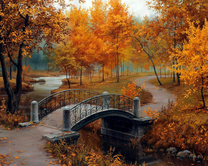 Без бренда «Коробка 20 шт: Осенний парк с мостом» в Калининграде