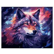 Красивый разноцветный волк