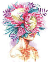 Без бренда «Портрет девушка с оригинальными цветами на голове» в Калининграде