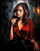 Без бренда «Девушка в красном платье с бокалом вина» в Калининграде