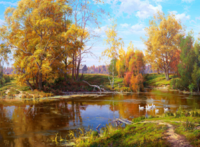 Без бренда «Осенний лес и берег реки» в Калининграде