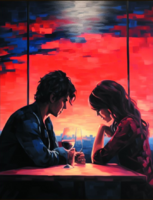 Без бренда «Влюблённая пара в кафе на закате солнца» в Калининграде